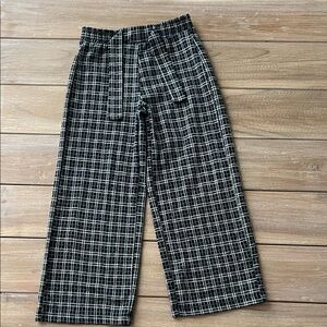Zara Kids Black and White Checkered Pants